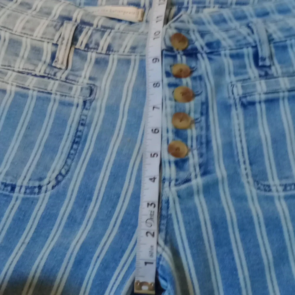 Pilcro and the Letterpress high Rise Slim, Striped Acid Wash ,Size 29